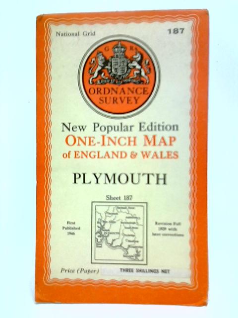 Plymouth (Sheet 187) Ordnance Survey One-Inch Map of England & Wales By Stated