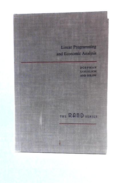 Linear Programming and Economic Analysis By Robert Dorfman