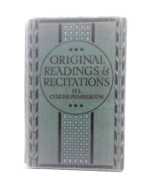 Original Readings And Recitations By Harriet L. Childe Pemberton