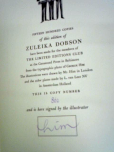 Zuleika Dobson of an Oxford Love Story. Limited Editions Club By Max Beerbohm