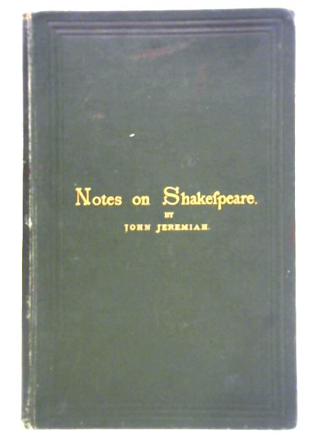 Notes On Shakespeare, And Memorials Of The Urban Club Etc By John Jeremiah