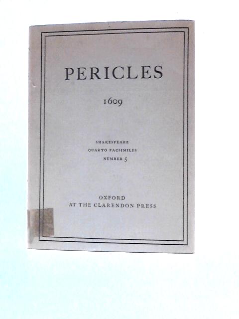 Pericles 1609 By William Shakespeare