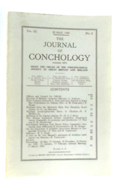 The Journal of Conchology, Vol. 25, No. 2 By Various