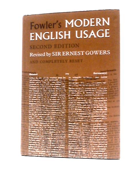 A Dictionary Of Modern English Usage By H.W.Fowler