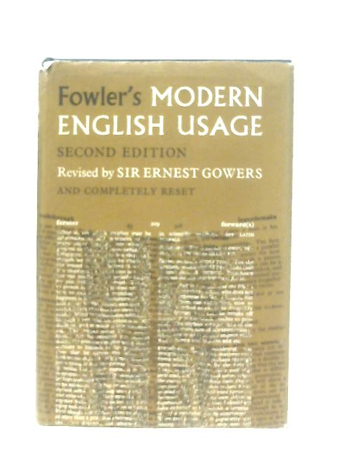 Fowler's Modern English Usage par H. W. Fowler