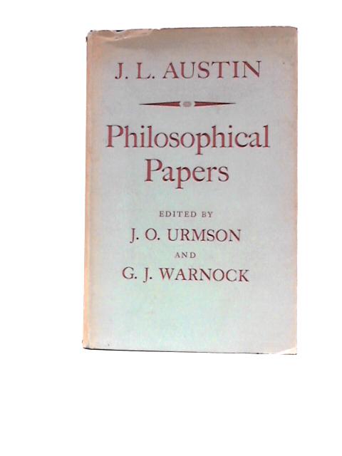 Philosophical Papers By J. L.Austin