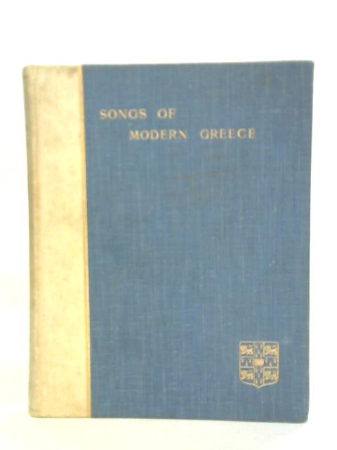 Songs of Modern Greece By G.F. Abbott