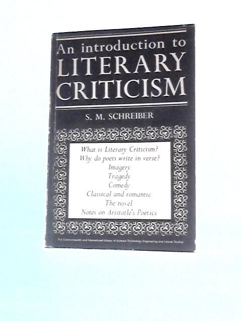 Introduction to Literary Criticism By S.M.Schreiber