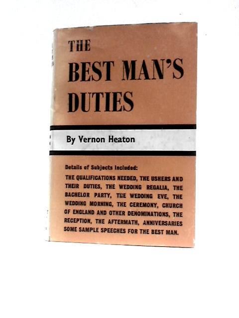 Best Man's Duties (Right Way Books) By Vernon Heaton