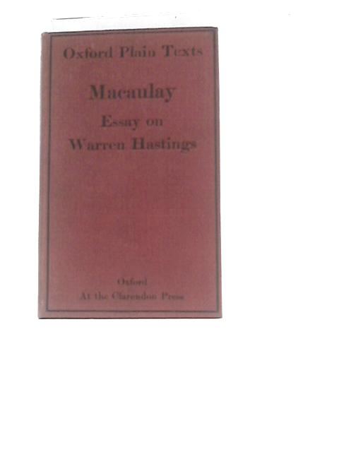 Essay On Warren Hastings By Macaulay