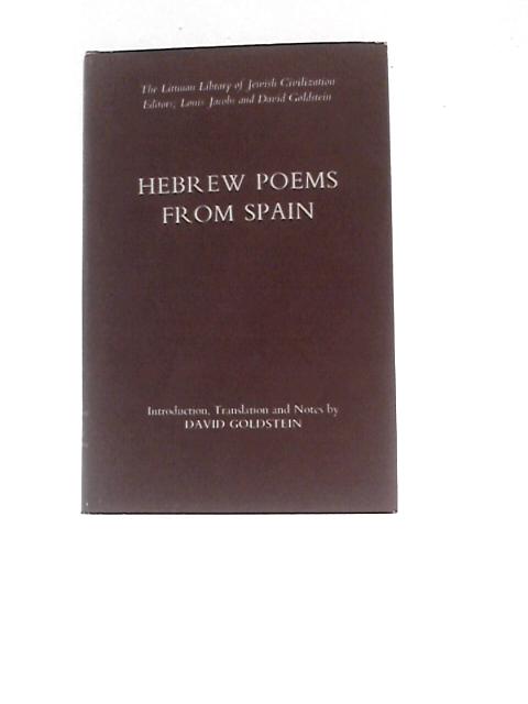 Hebrew Poems from Spain By Unstated