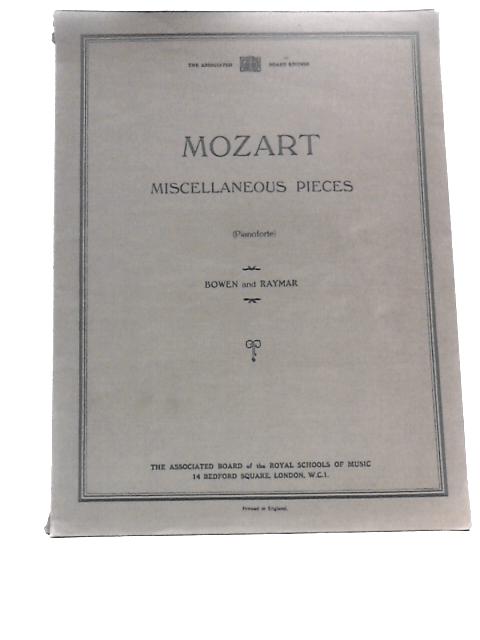 Mozart Sonatas & Miscellaneous Pieces For Pianoforte By Unstated
