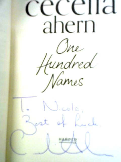 One Hundred Names By Cecelia Ahern