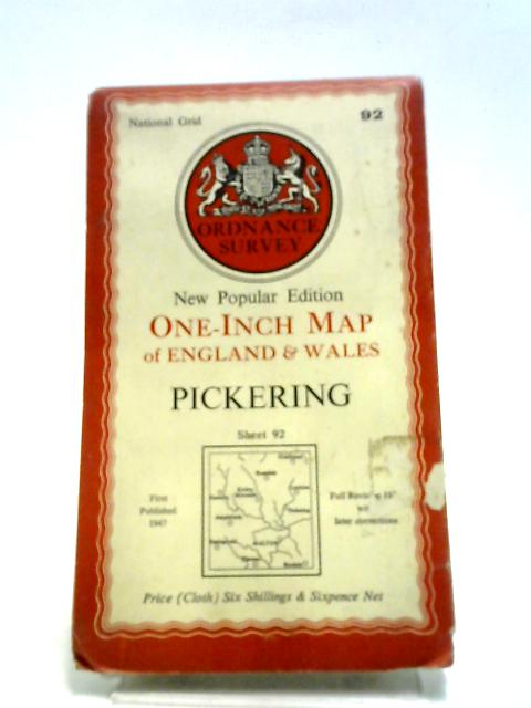 Ordnance Survey: One Inch: Pickering Sheet 92 By Ordnance Survey