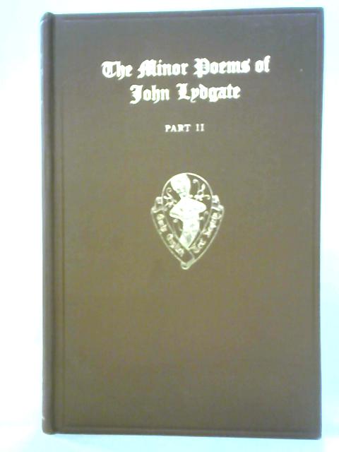 John Lydgate: The Minor Poems Part 2 von Henry Noble MacCracken