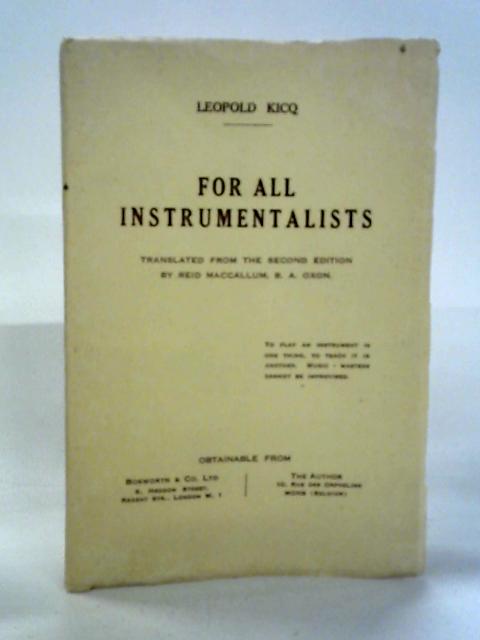 For All Instrumentalists von Leopold Kicq