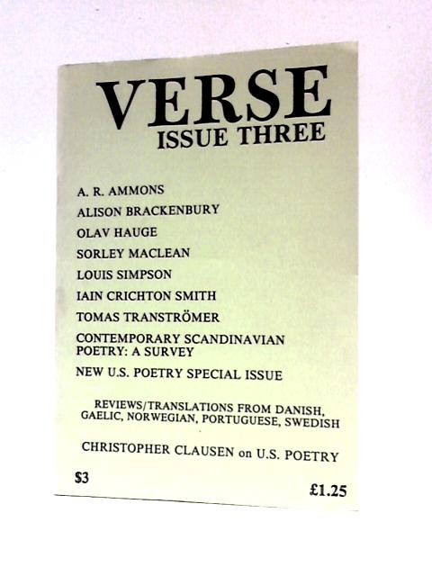 Verse Issue 3 By Robert Crawford Et Al. (Eds.)