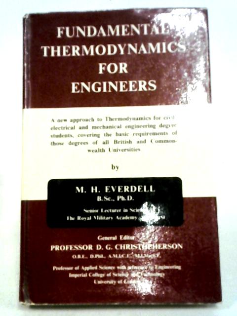Fundamental Thermodynamics for Engineers By M. H. Everdell