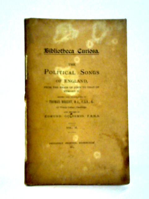 The Political Songs Of England Vol II By Thomas Wright