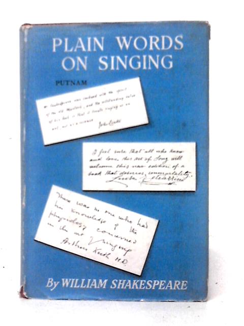 Plain Words on Singing in the Absence of a Master von William Shakespeare