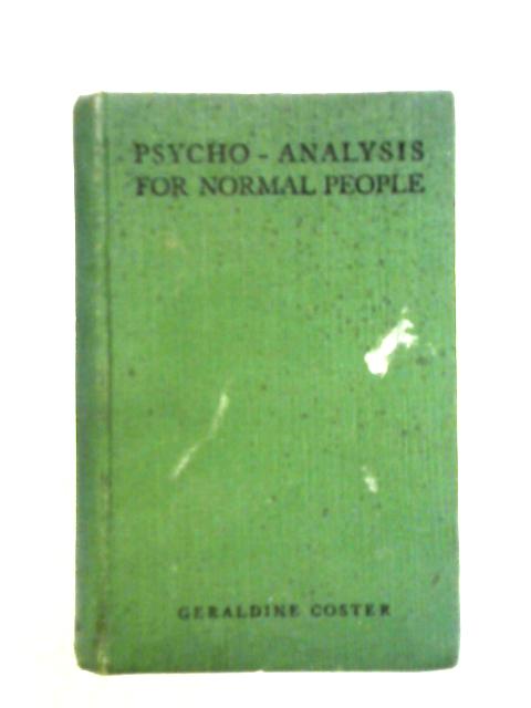 Psycho-Analysis For Normal People By Geraldine Coster