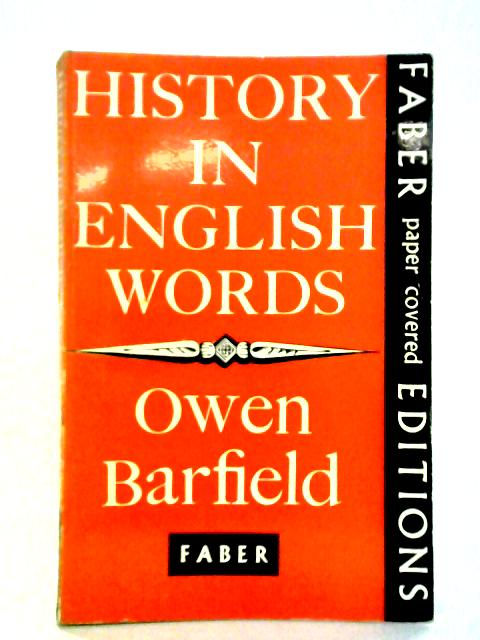 History in English Words By Owen Barfield