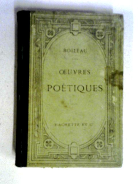 Oeuvres Poetiques von Par F. Brunetiere Boileau