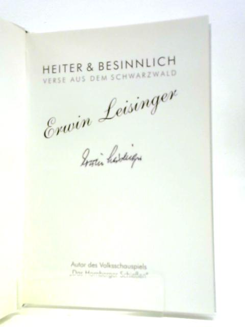 Heiter & Besinnlich Verse Aus Dem Schwarzwald von Erwin Leisinger