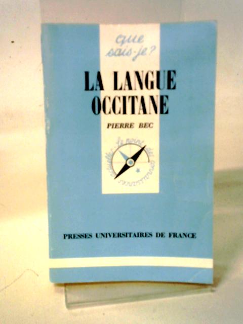 La Langue Occitane By Pierre Bec