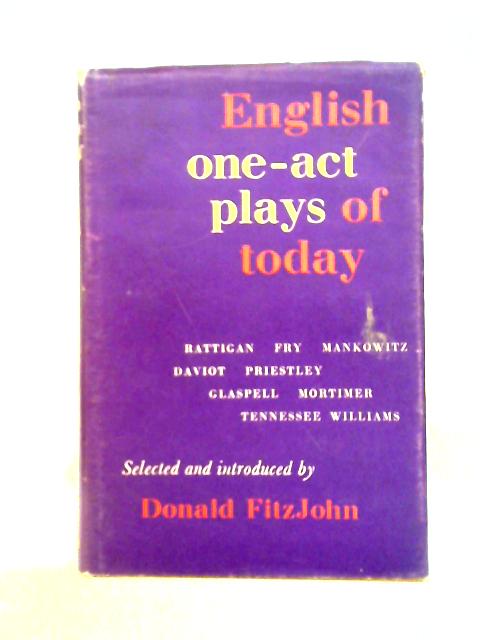 English One-Act Plays of Today von Donald Fitzjohn