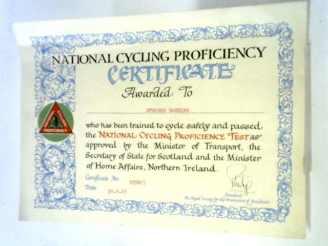 National Cycling Proficiency Certificate from 1967 By Unstated