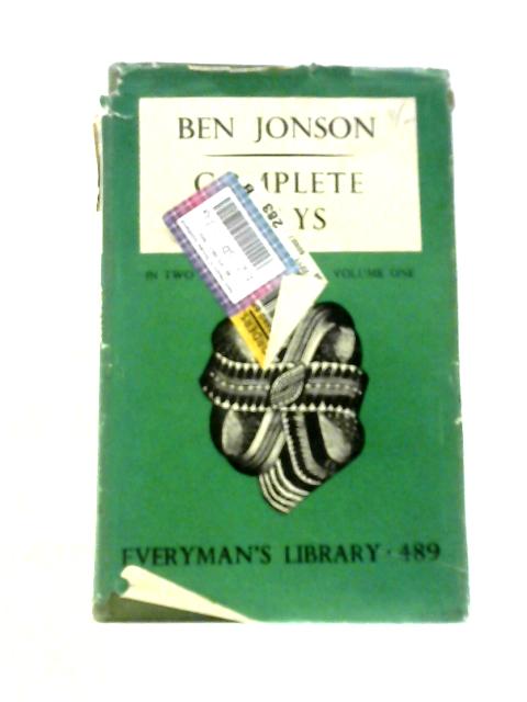 Complete Plays, Vol. 1 By Ben Jonson