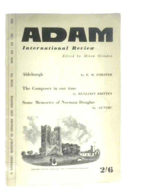 Adam International Review Year XX, Nos. 224-225-226 par Ed. Miron Grindea