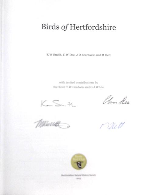 Birds of Hertfordshire By K. W. Smith