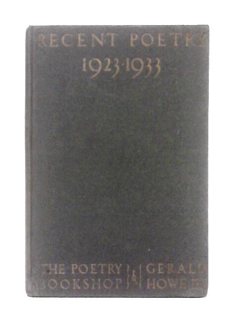 Recent Poetry 1923-1933 von Alida Monro (ed)