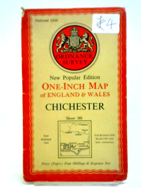 Chichester: New Popular Edition One-inch Map of England & Wales, Sheet 181 By Ordnance Survey