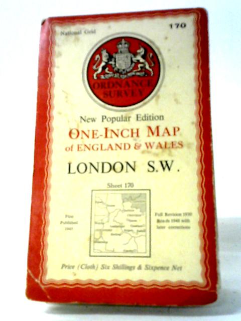 Ordnance Survey One-Inch Map of England & Wales Sheet 170 London S.W. By Ordnance Survey
