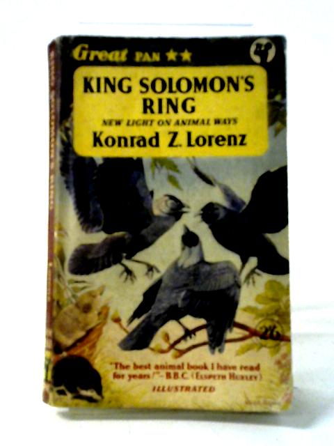 King Solomon's Ring By Konrad Lorenz