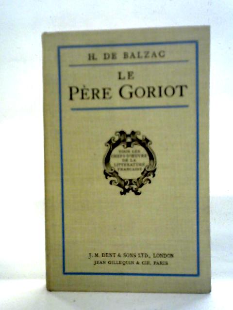 Le Pere Goriot By Honore De Balzac