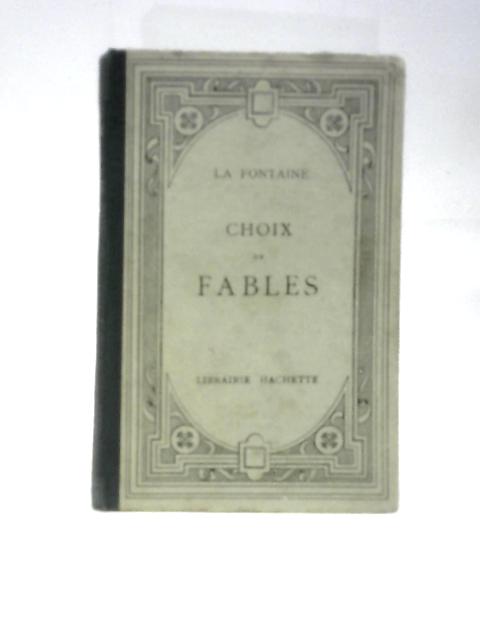 Choix de Fables By M. E. Thirion