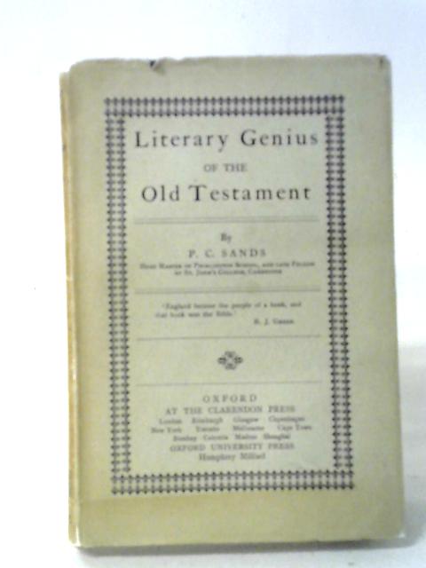 Literary Genius Of The Old Testament von P. C. Sands