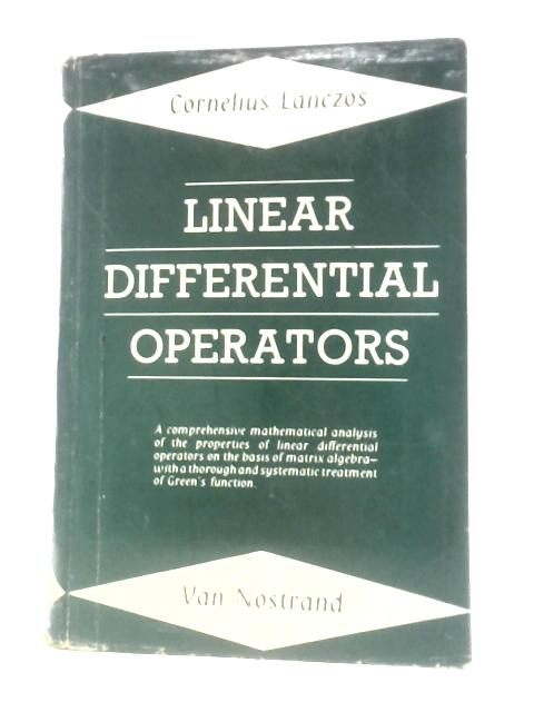 Linear Differential Operators By Cornelius Lanczos