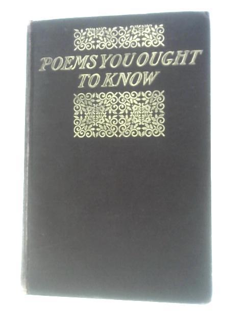 Poems You Ought To Know By Elia W. Peattie