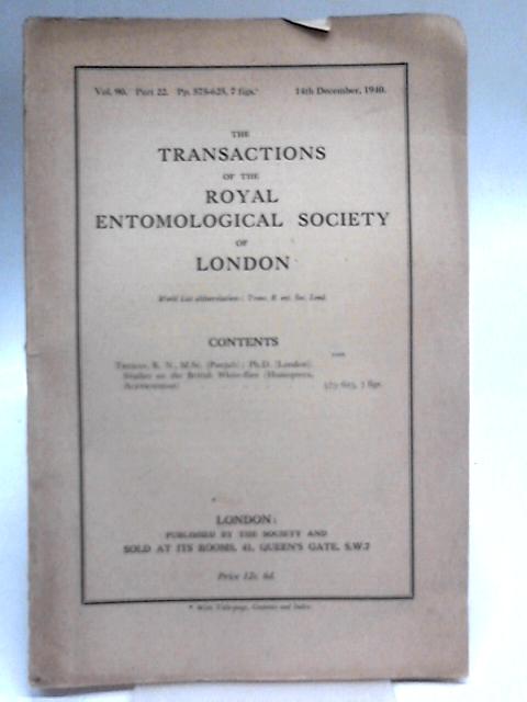 The Transactions of the Royal Entomological Society of London Vol. 90 Part 22 von Various