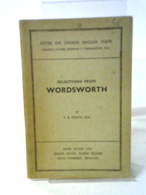 Selections From Wordsworth By F. B. Pinion