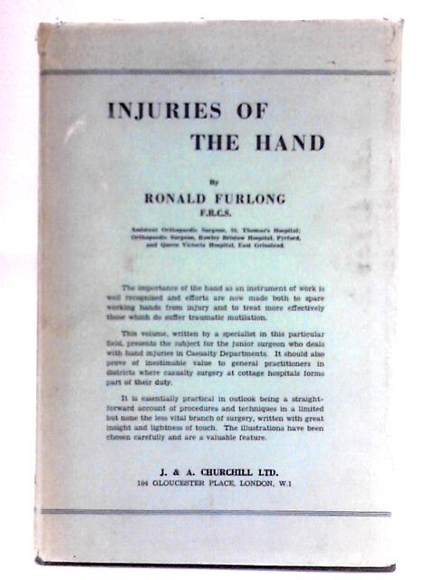 Injuries of the Hand By Ronald Furlong