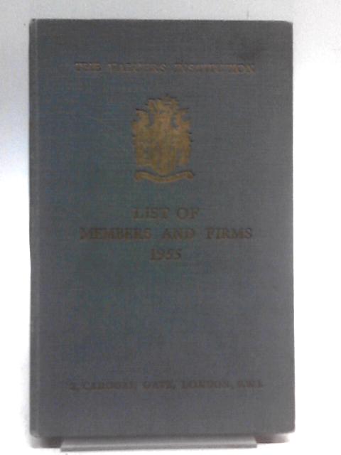 List of Members and Firms 1955 von Unstated