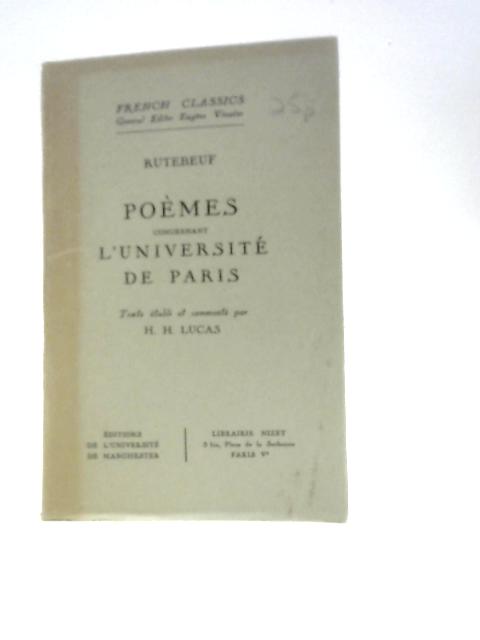 Poèmes Concernant L'Université De Paris von Rutebeuf H H Lucas