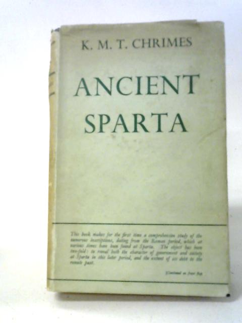 Ancient Sparta (Tout Memorial Publication Fund) par K. M. T Chrimes
