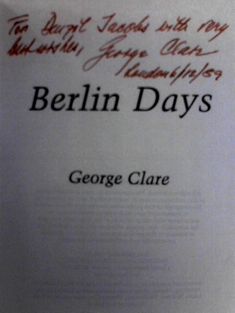 Berlin Days von George Clare